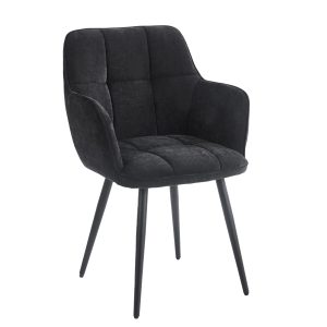 Dining Chair with Black Metal Legs