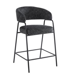 STOOL WITH BLACK METAL LEGS