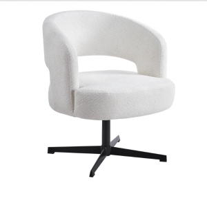 WHITE SWIVEL ACCENT CHAIR