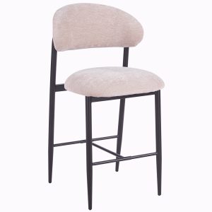 NT-2564BS - Modern Fabric Bar Stool with Black Powder‑Coated Metal Legs