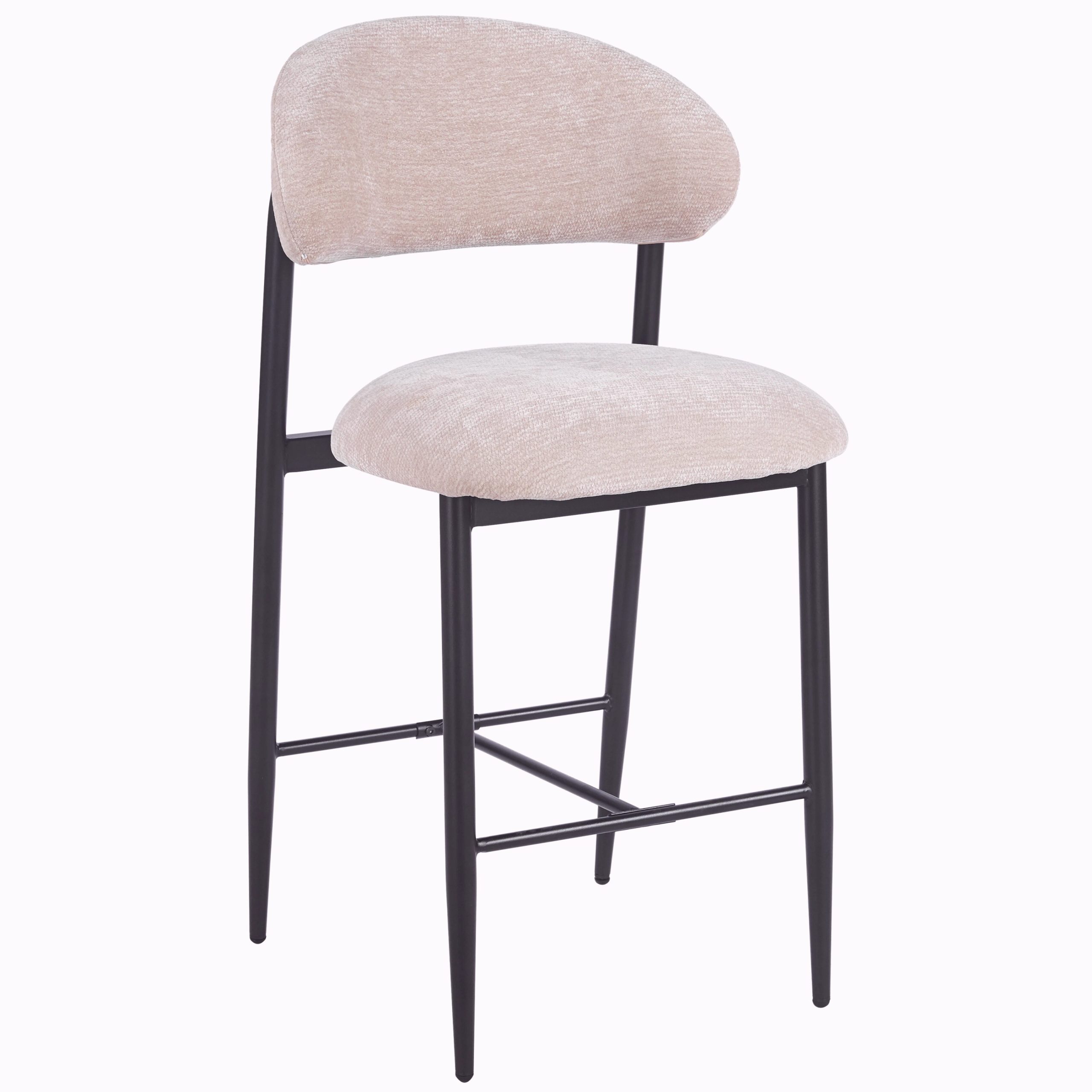 NT-2564BS - Modern Fabric Bar Stool with Black Powder‑Coated Metal Legs