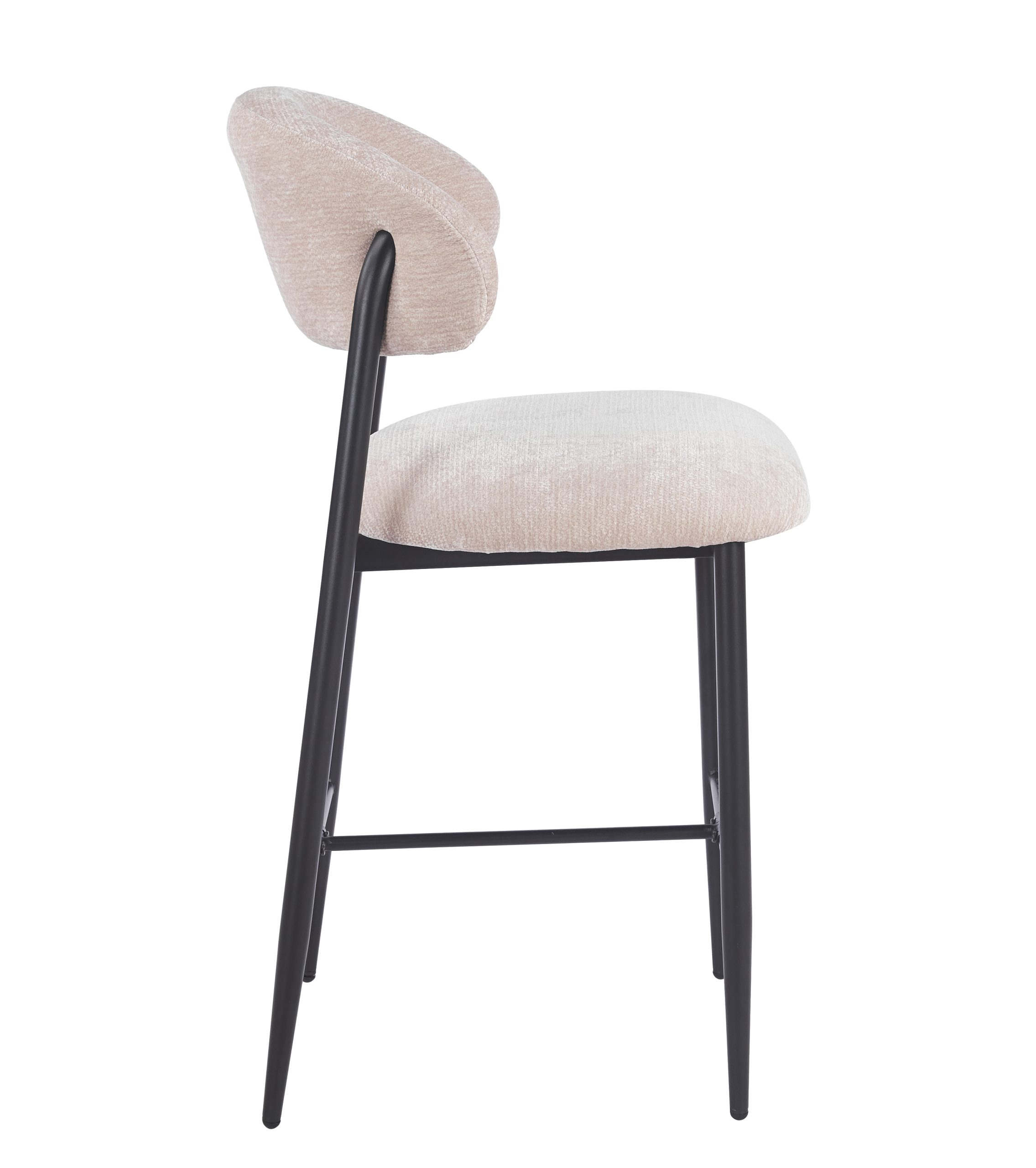 NT-2564BS - Modern Fabric Bar Stool with Black Powder‑Coated Metal Legs - Image 3